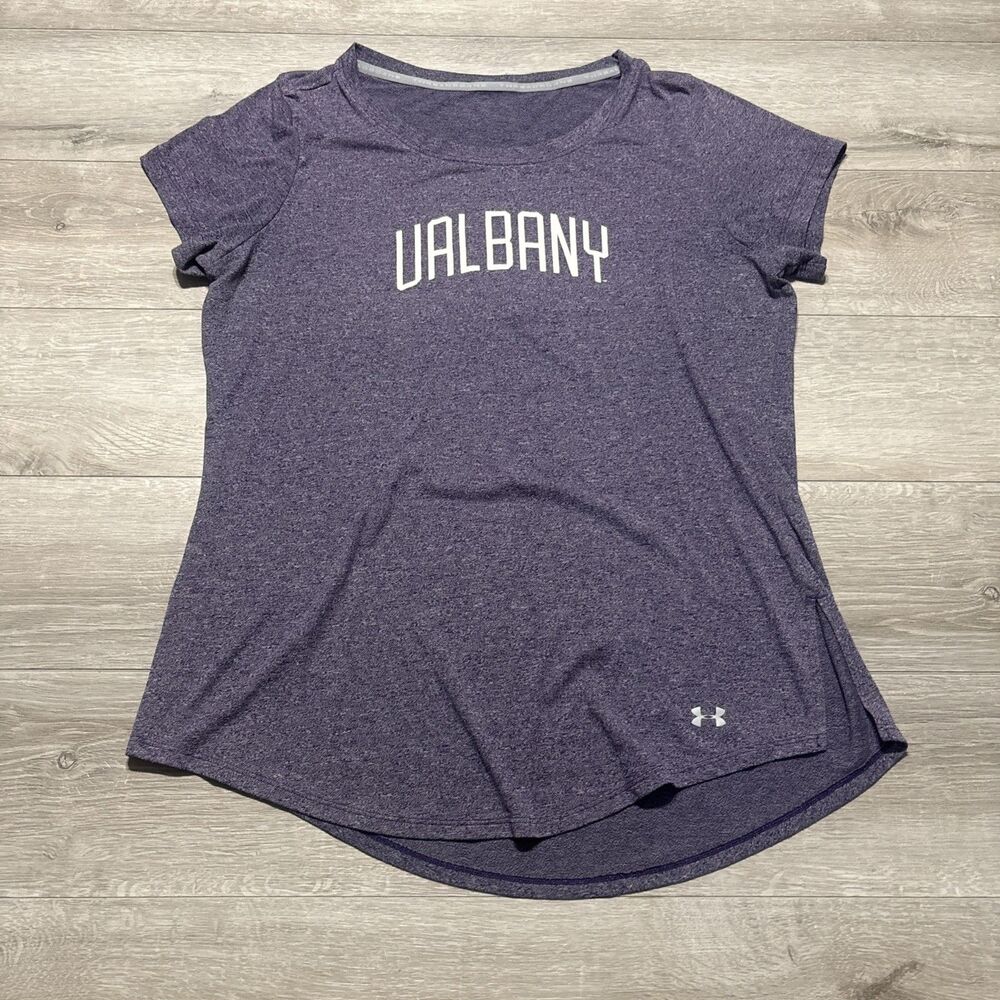 Under Armour Albany Great Danes Performance T Shirt Women’s L Purple Athletic